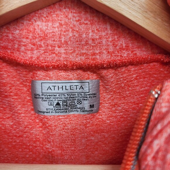 Athleta Womens Half-Zip Pullover Sweatshirt Orange M - Picture 6 of 8